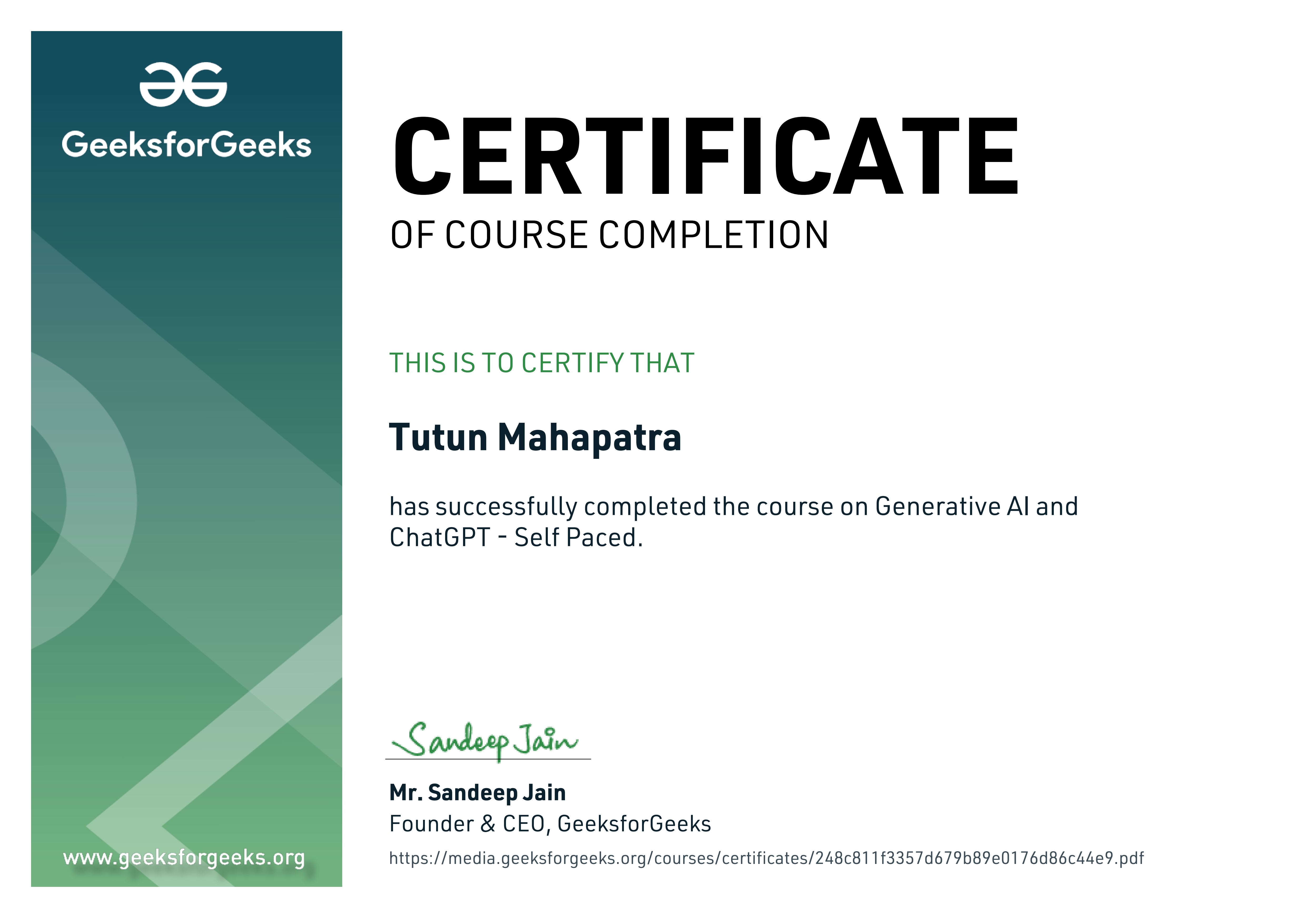 Certificate