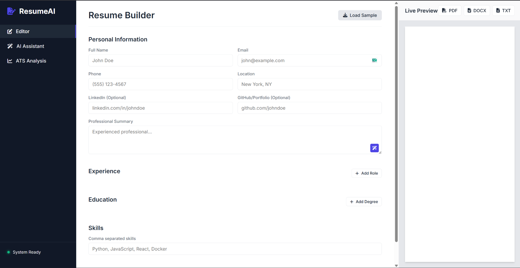 AI Resume Builder